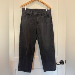 American Eagle Black Barrel Boho Western Jeans size 6 short